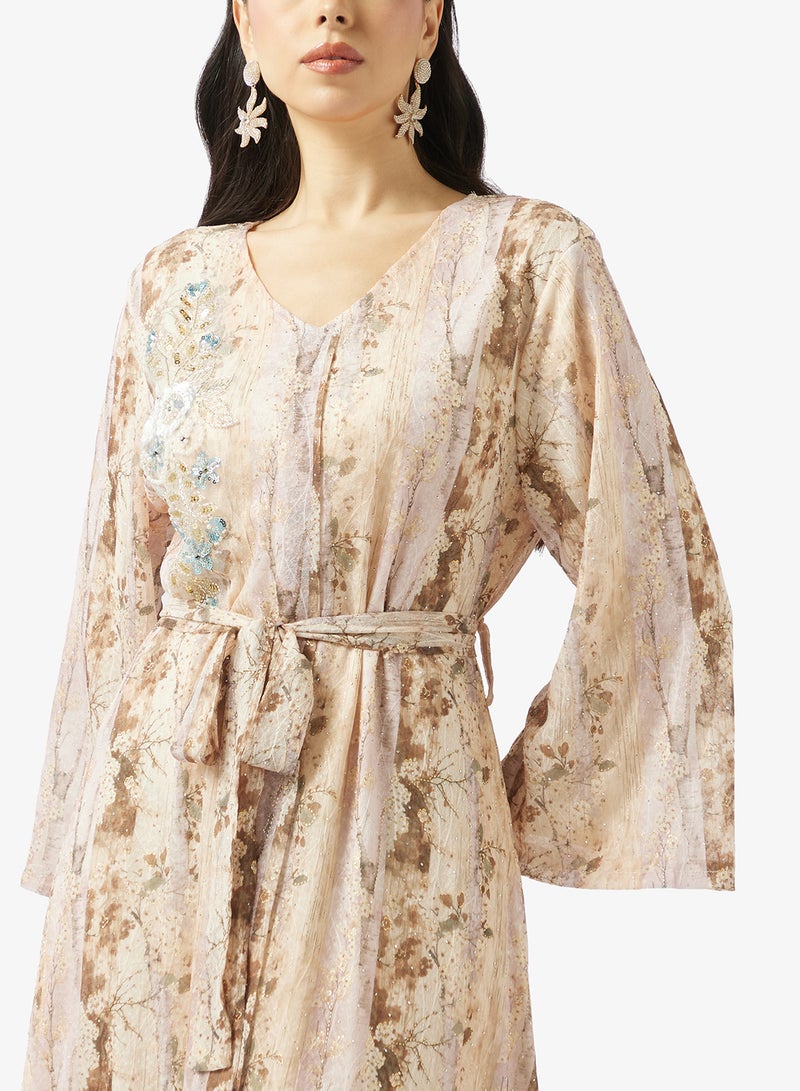 Khizana Floral Print Jalabiya - Image 3